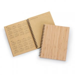 caderno Agenda permanente com capa em laminado de bambu blo2072