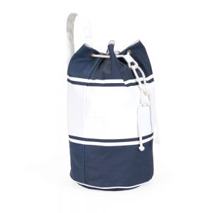 Saco mochila algodão azul/branco SAC3047